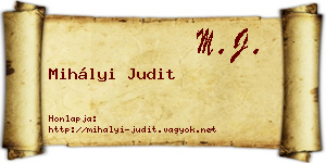 Mihályi Judit névjegykártya